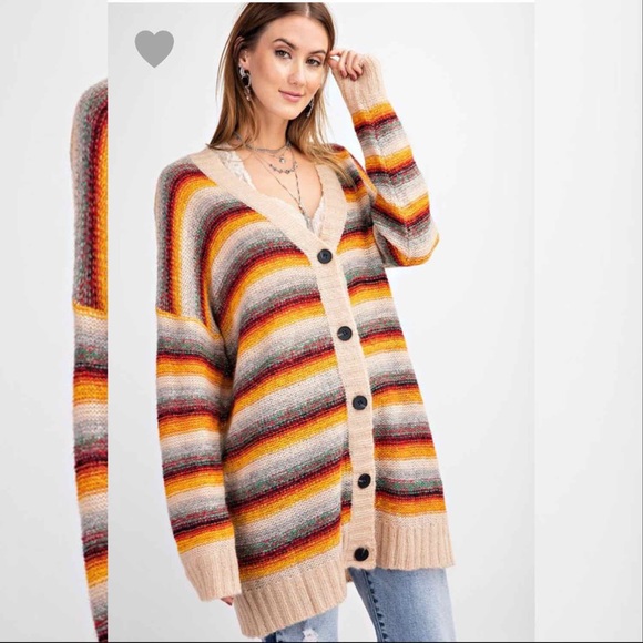 Colorful Striped Knit Cardigan - Picture 6 of 7